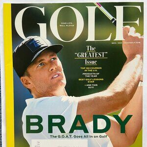 GOLF Magazine November/December 2022 Tom Brady Cover With Label